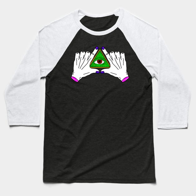 Illuminati Skeleton All-seeing eye Baseball T-Shirt by heidiki.png